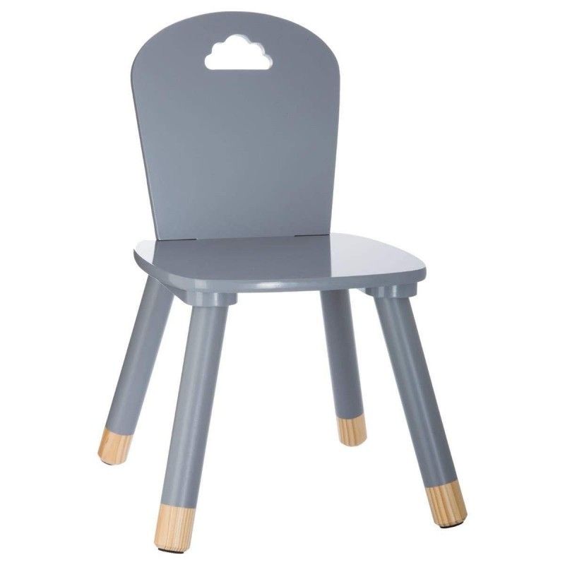 Table Douceur Gris + 2 Chaises Enfant Gris