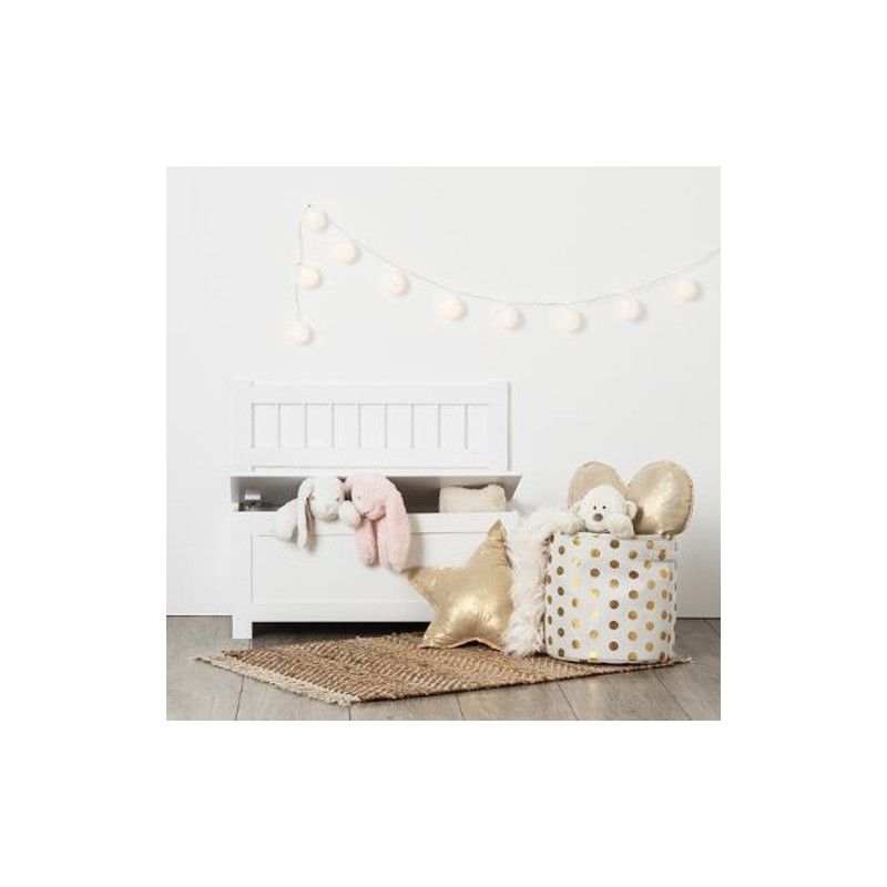 Coffre Banc À Jouer 2 En 1 En Bois Mdf Blanc Atmosphera