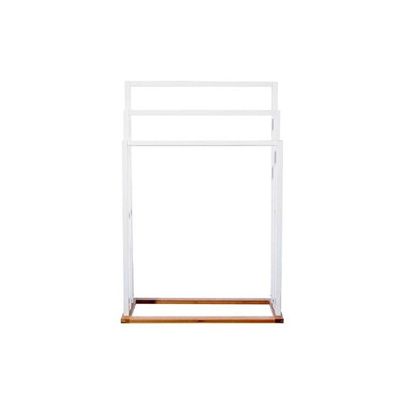 Porte serviettes en bambou - 3 barres Blanc