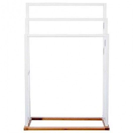 Porte serviettes en bambou - 3 barres Blanc