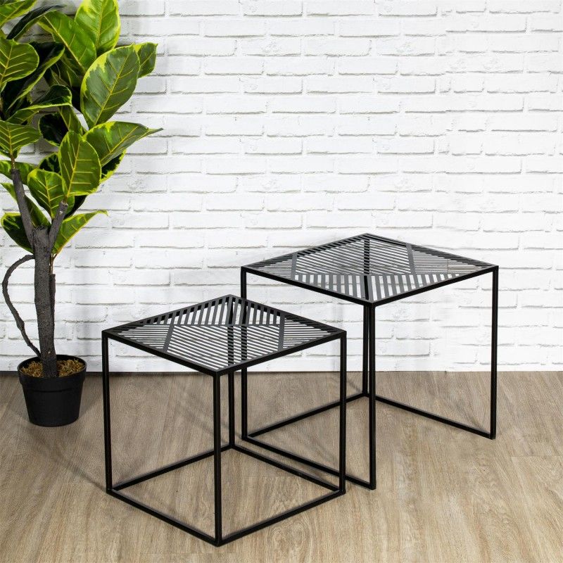 Lot De 2 Tables Gigognes En Métal Home Deco Factory