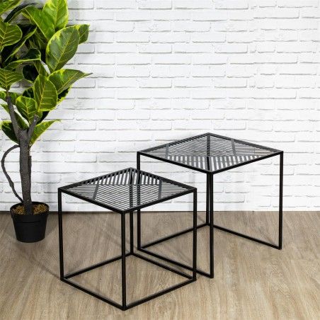 Lot De 2 Tables Gigognes En Métal Home Deco Factory