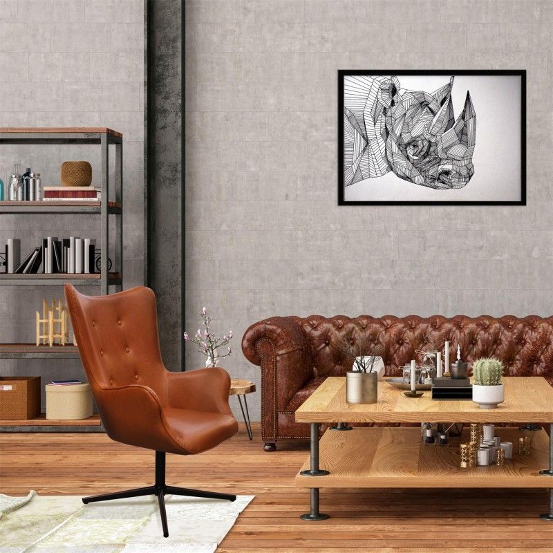 Fauteuil Helsinki Pu Marron Home Deco Factory