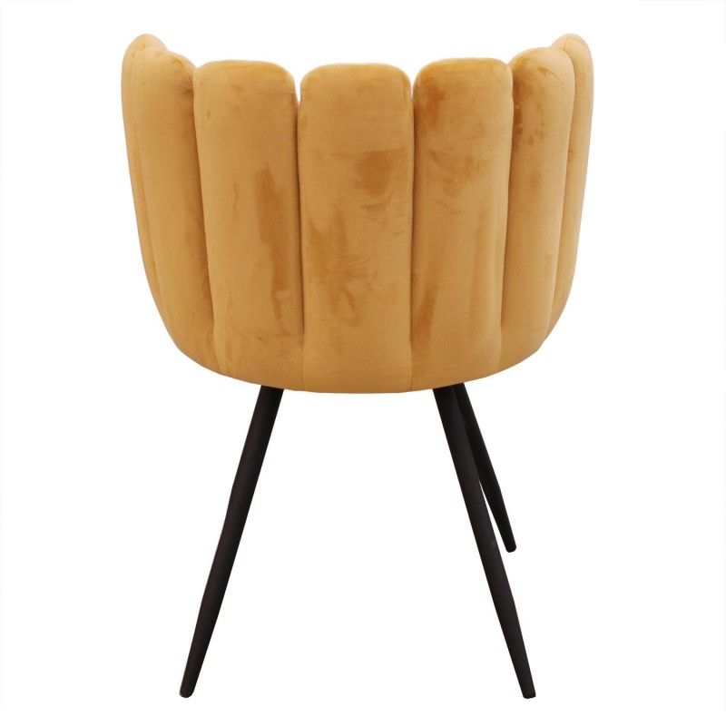 Chaise Ariel Velours Jaune Home Deco Factory