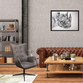 Fauteuil Helsinki PU Gris Home Deco Factory 2