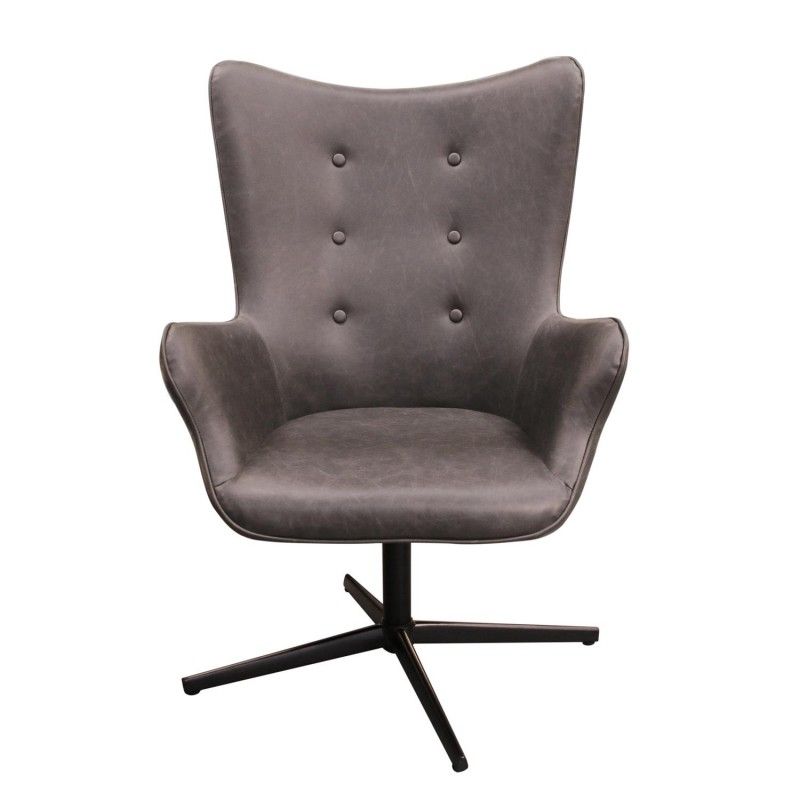 Fauteuil Helsinki PU Gris Home Deco Factory
