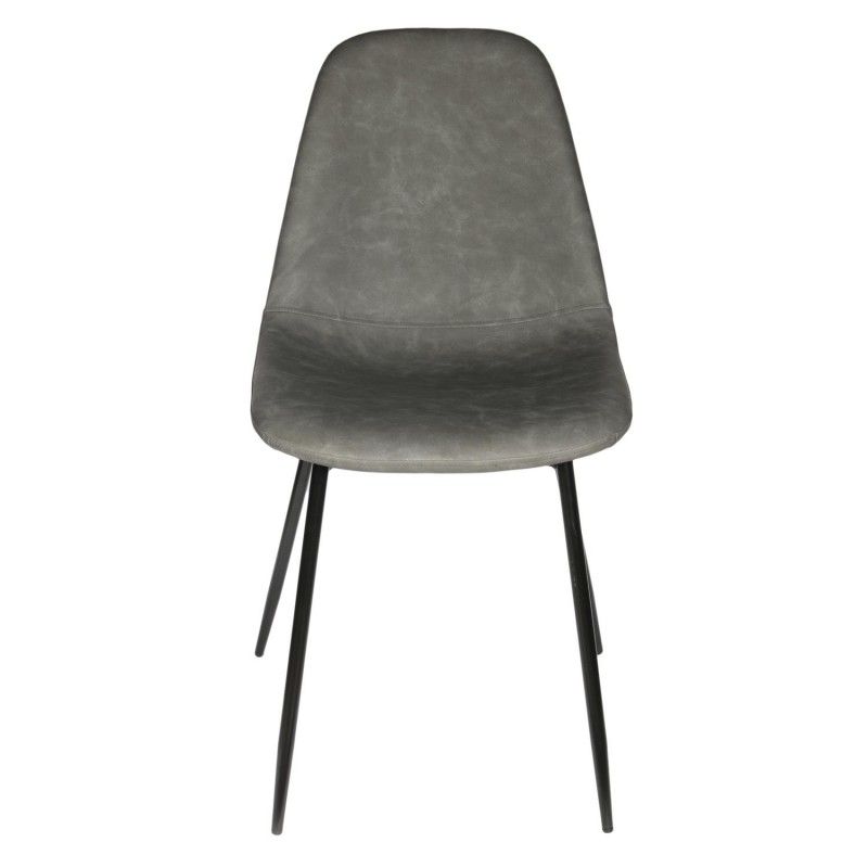 Lot De 2 Chaises PU Amber Gris Home Deco Factory