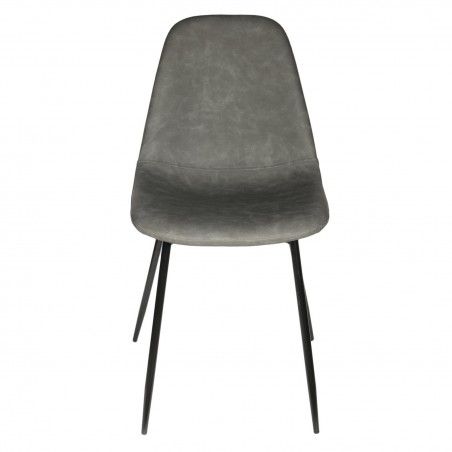 Lot De 2 Chaises PU Amber Gris Home Deco Factory