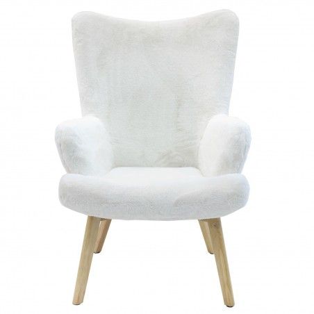 Fauteuil Helsinki Fourrure Blanc Home Deco Factory