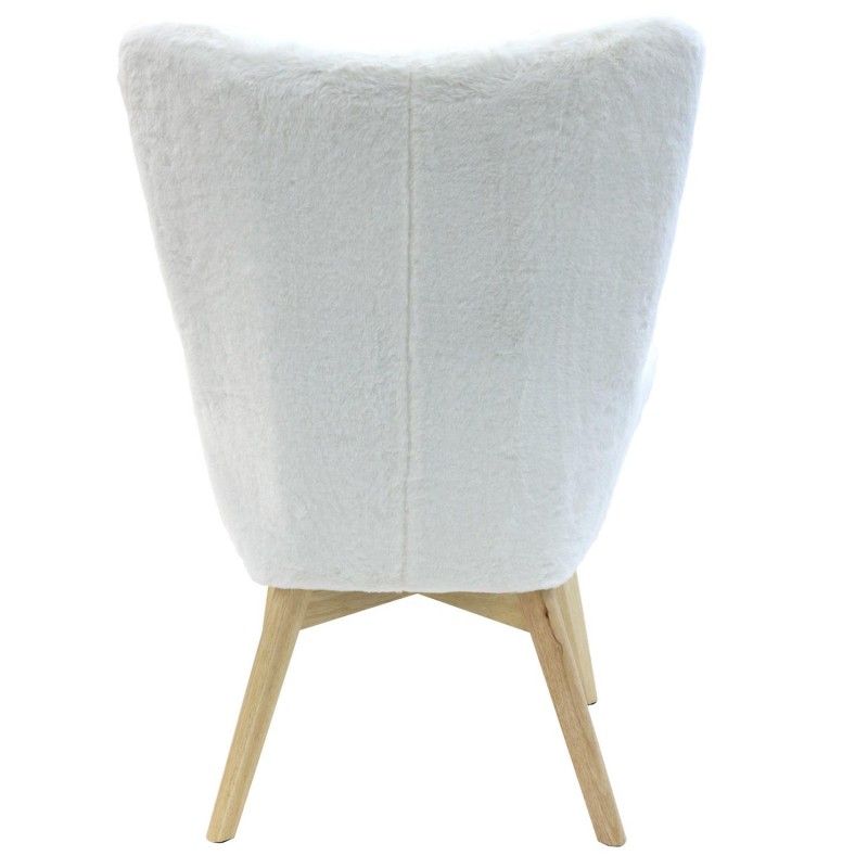 Fauteuil Helsinki Fourrure Blanc Home Deco Factory