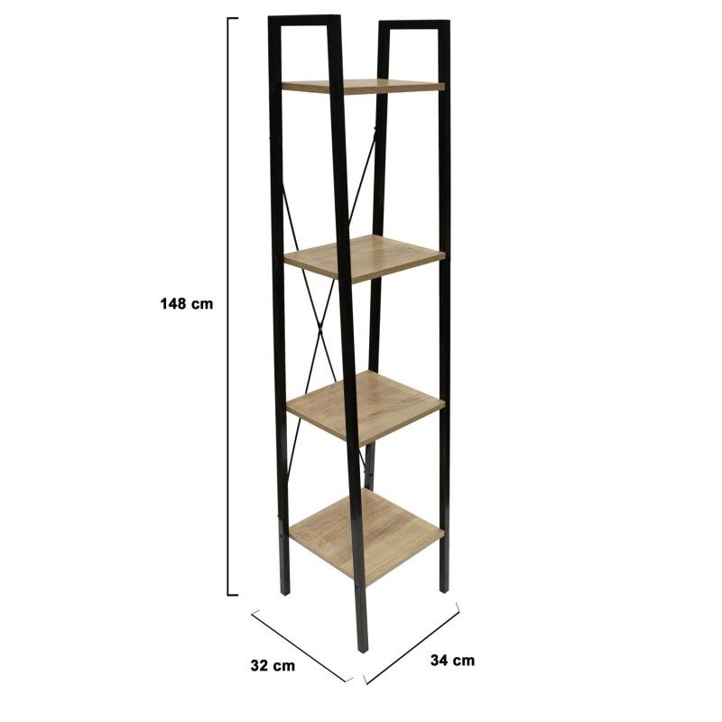 Etagère 4 Niveaux Metal Noir 34 Cm Home Deco Factory