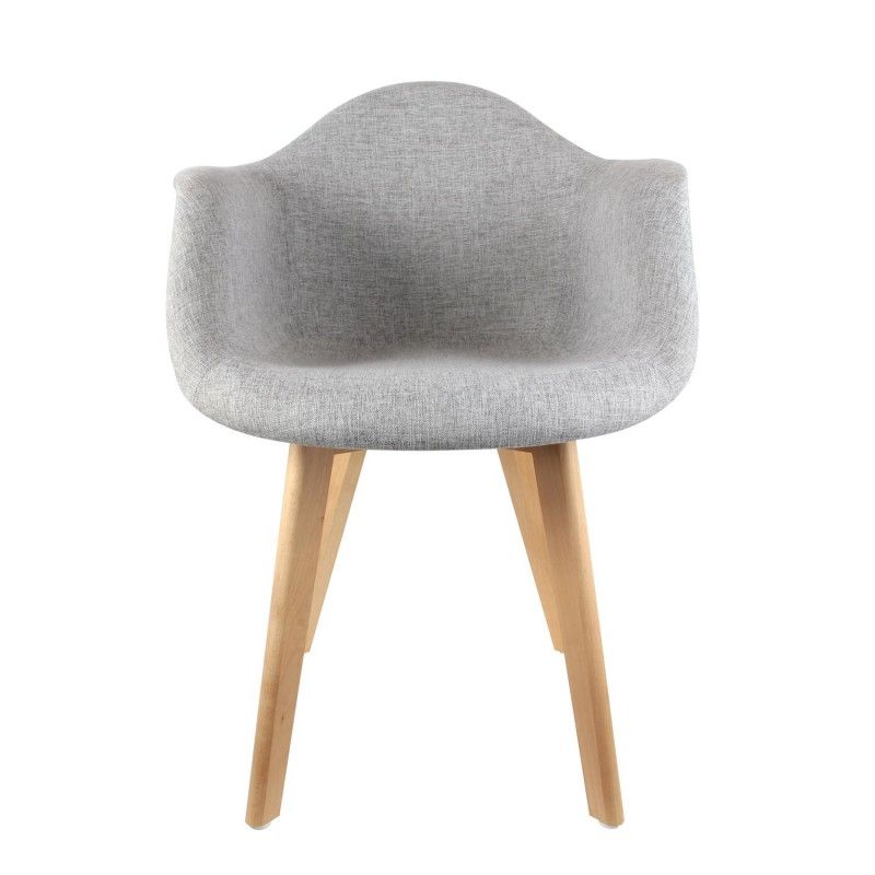 Fauteuil scandinave Tissu Gris Home Deco Factory