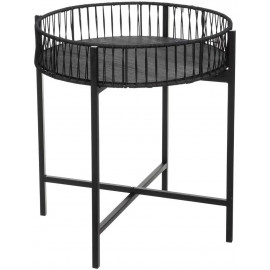 Lot De 2 Tables A Café Osier Noir Atmosphera 2