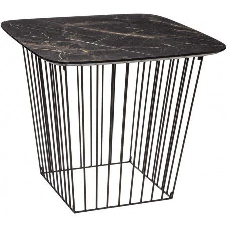 Lot De 2 Tables Appoint Gigognes Marble Noires Atmosphera