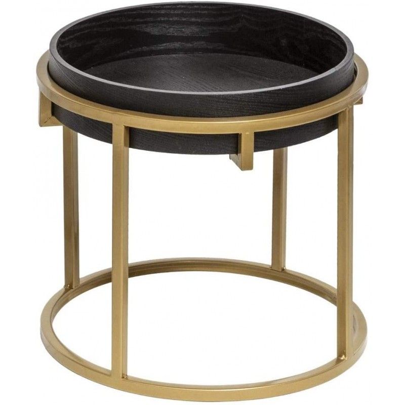 Lot De 2 Tables A Café Rond Pieds Gold Atmosphera