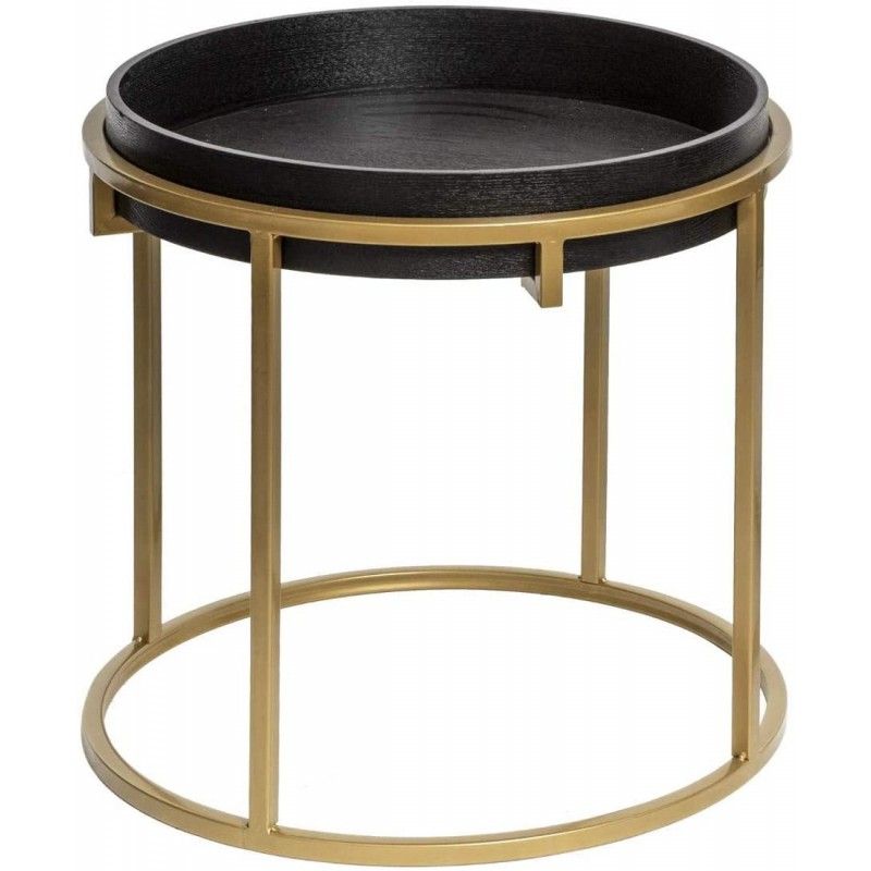 Lot De 2 Tables A Café Rond Pieds Gold Atmosphera