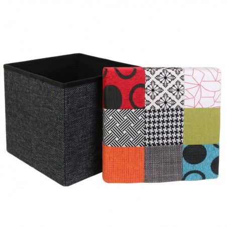 Coffre pouf pliable Patchwork Home Deco Factory