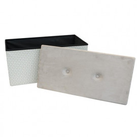Coffre - Pouf de rangement pliable Art Deco Beige 2