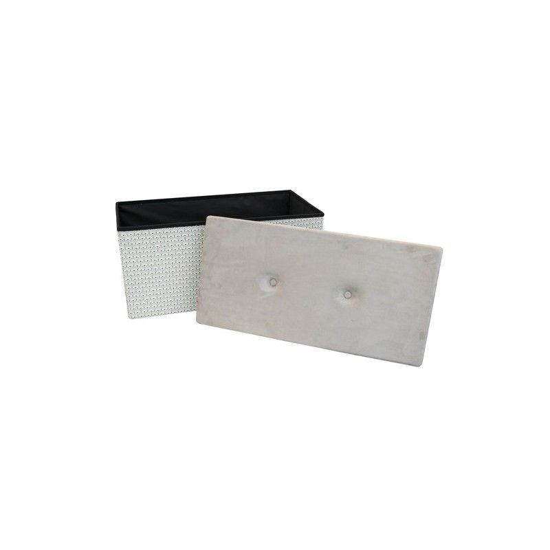 Coffre - Pouf de rangement pliable Art Deco Beige