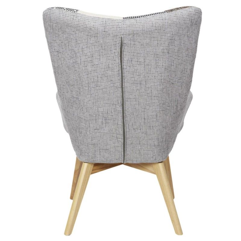 Fauteuil Helsinki Patchwork Gris Home Deco Factory