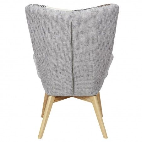 Fauteuil Helsinki Patchwork Gris Home Deco Factory