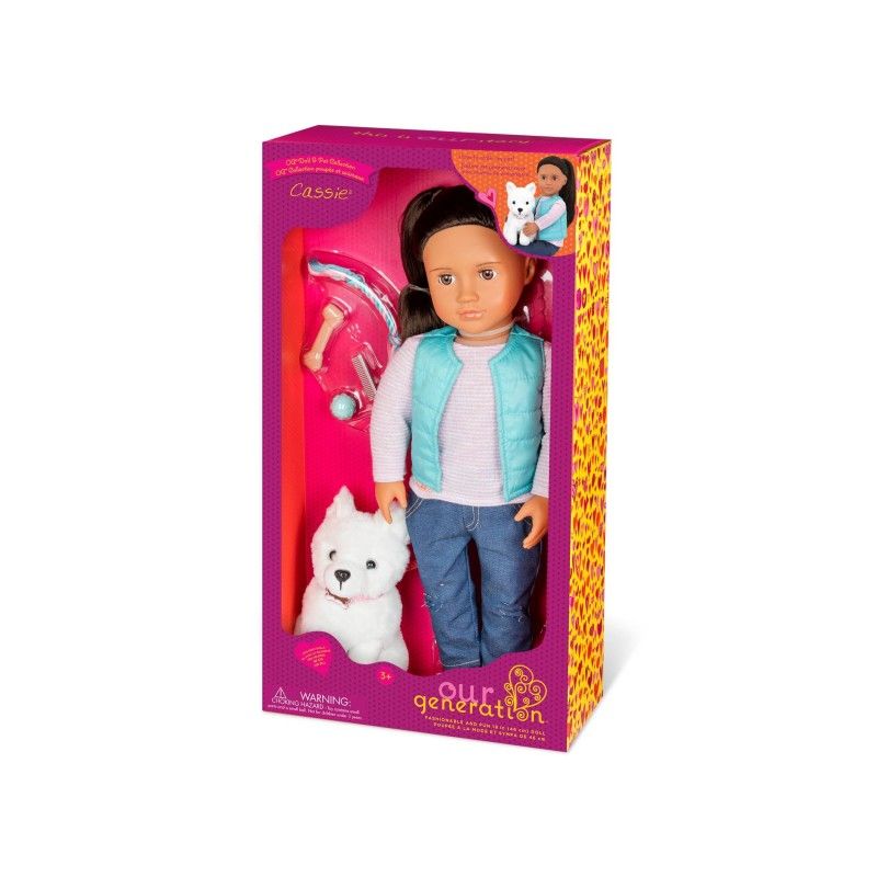 Poupée 46 cm Avec Chien Cassie Our generation