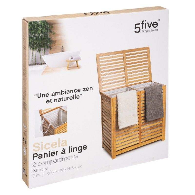 Panier Linge Double En Bambou Sicela Five