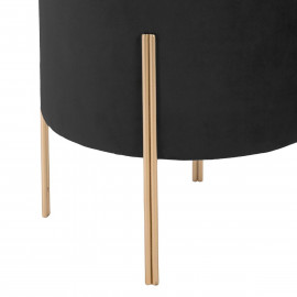 Tabouret Velours Noir Blush Living Atmosphera 2
