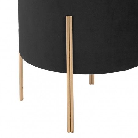 Tabouret Velours Noir Blush Living Atmosphera
