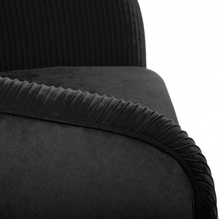 Fauteuil Velours Plisse Noir Solaro Atmosphera