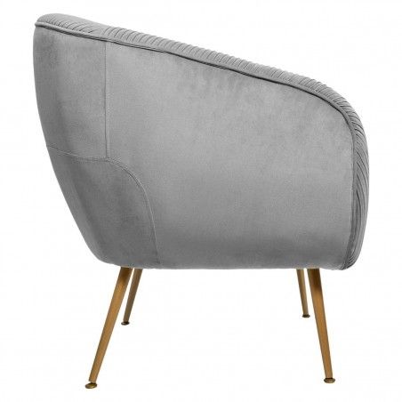 Fauteuil Velours Plisse Gris Solaro Atmosphera