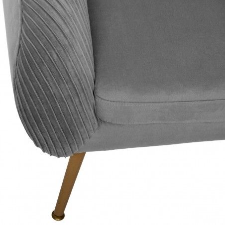 Fauteuil Velours Plisse Gris Solaro Atmosphera