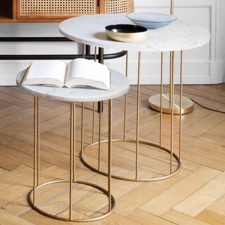 Lot De 2 Tables A Café Marbre Atmosphera