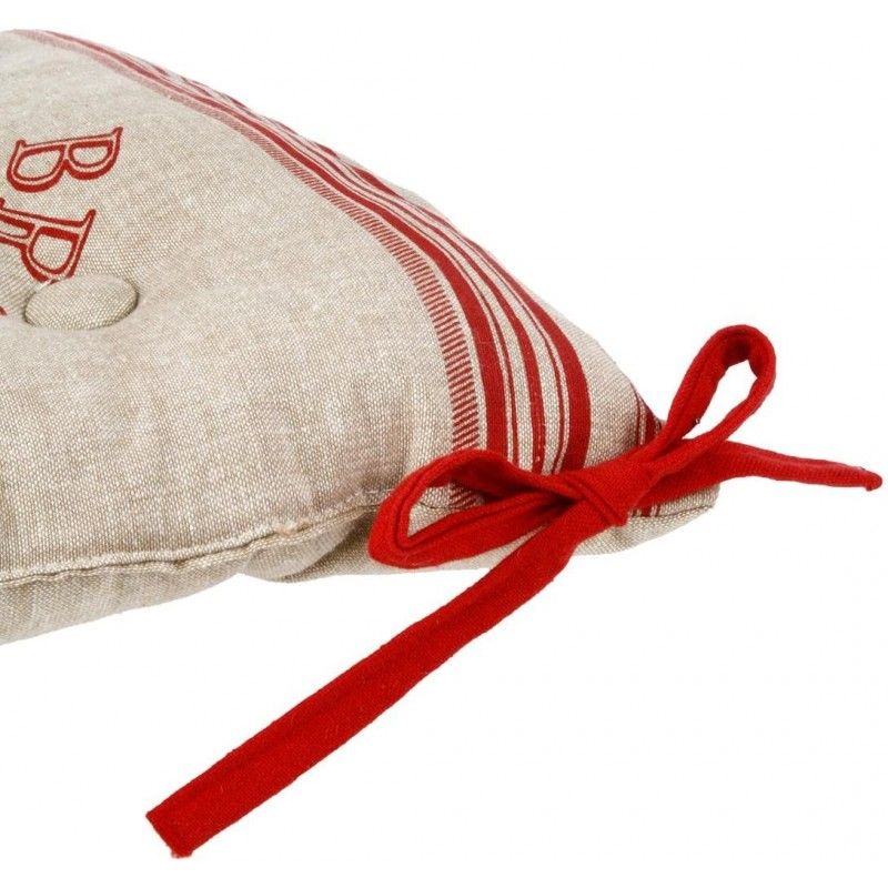 Lot De 6 Galettes De chaises Bistrot Rouge Atmosphera