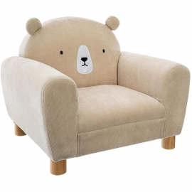 Fauteuil Enfant Ours Beige Avec Coussin Rond Ours Beige 2