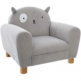 Fauteuil Enfant Chat Gris Avec Coussin Rond Chat Gris Atmosphera 2