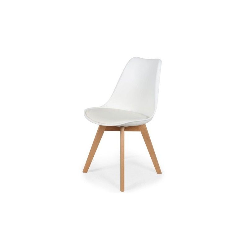 Chaise scandinave blanche 48x41x81cm | Sanifer