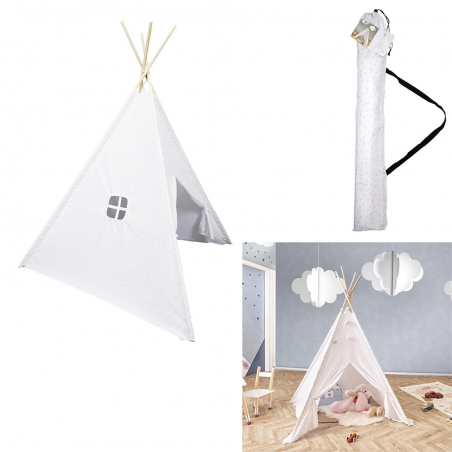 Tipi decoratif enfant Blanc Home Deco Factory