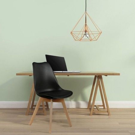 Chaise scandinave avec coussin Blanche