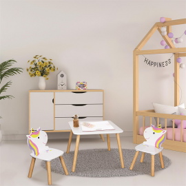 Table et 2 chaises Licorne Lily Home Deco Kids 2