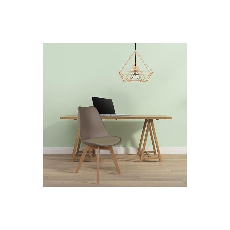 Chaise scandinave avec coussin Blanche