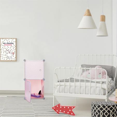 Rangement Modulable 2 Cubes Fille Home Deco Kids