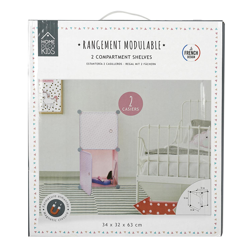 Rangement Modulable 2 Cubes Fille Home Deco Kids