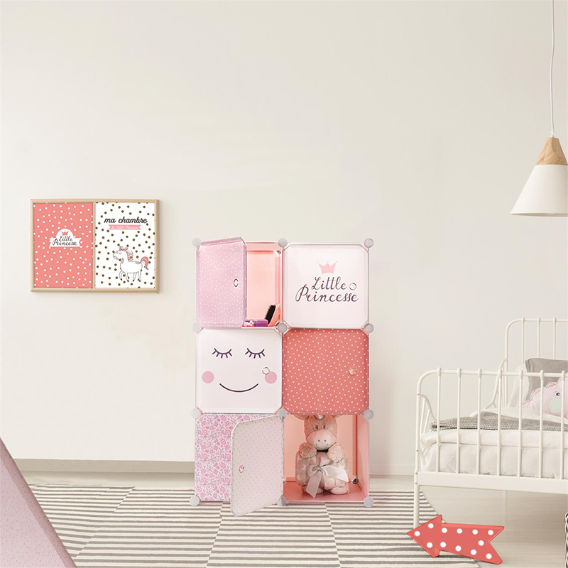 Rangement armoire modulable 6 cubes fille Home Deco Kids