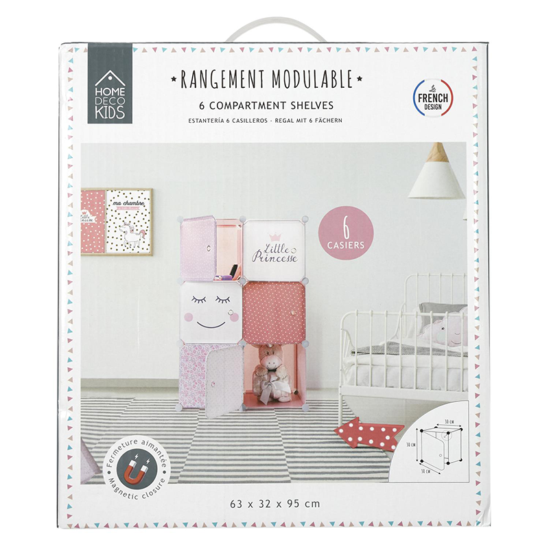 Rangement armoire modulable 6 cubes fille Home Deco Kids