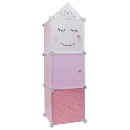 Rangement armoire modulable 3 cubes fille Home Deco Kids
