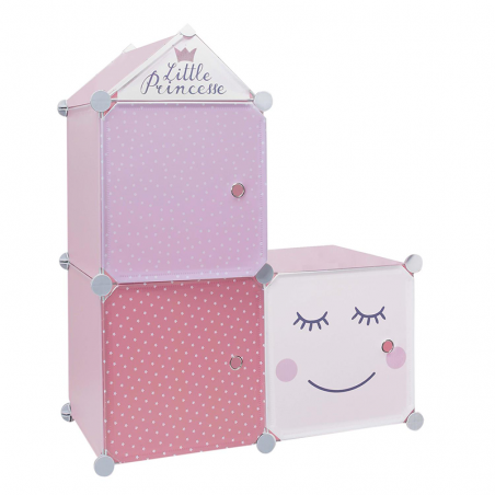 Rangement armoire modulable 3 cubes fille Home Deco Kids