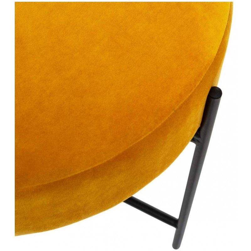 Tabouret Velours Arty Jaune Ocre Atmosphera