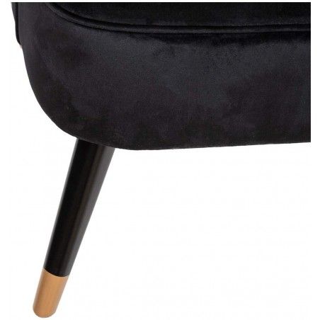 Fauteuil En Velours Naova Noir Atmosphera
