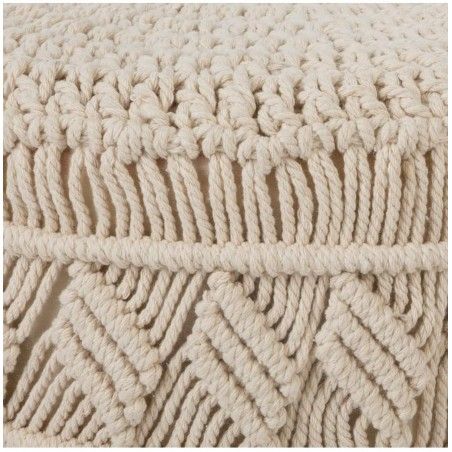 Tabouret Macrame Été Indien Beige Atmosphera